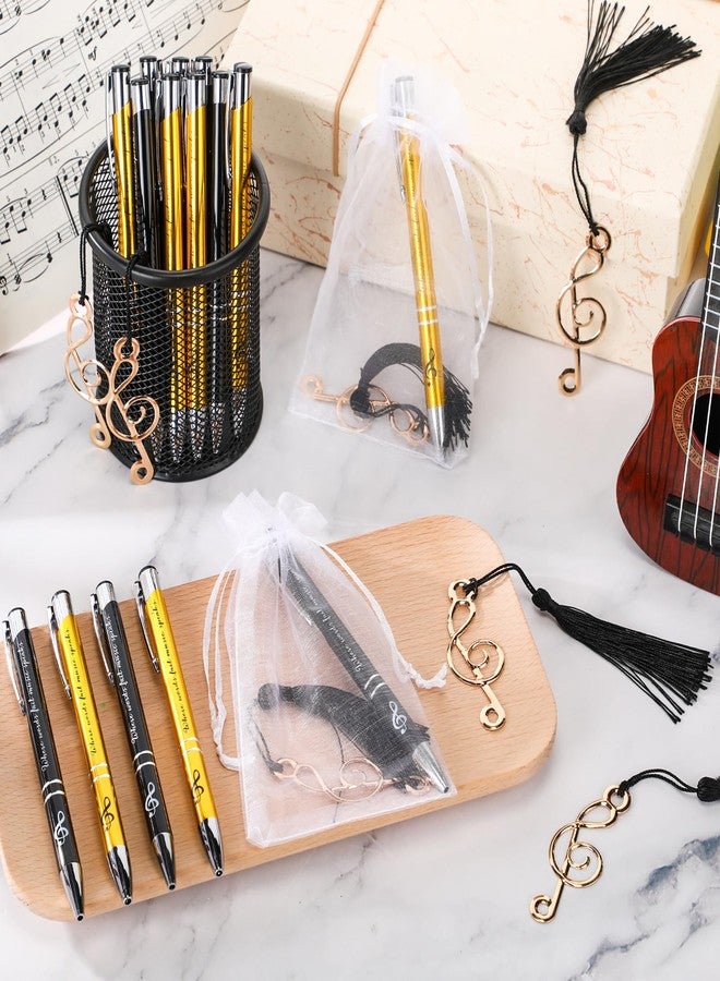 Gilprop 15 Sets Music Party Favors Include 15 Where Words Fail Speaks Music Pens 15 Metal Musical Symbols Bookmark with Tassels Musical Choir Prizes Gifts Piano Teacher Gift for Artists Office Supplies - Image 5